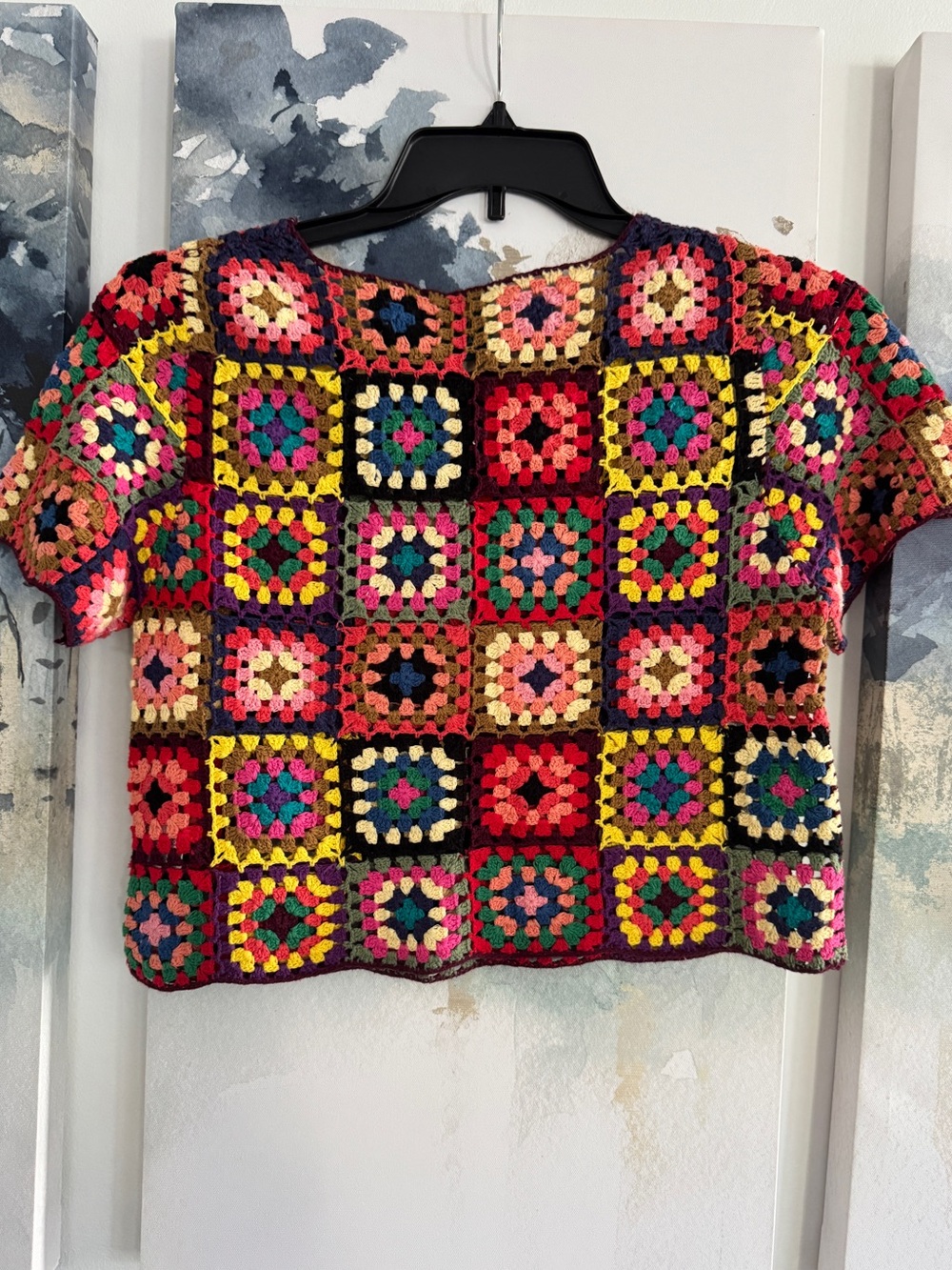 FARM Rio Multicolor Crocheted & cropped pullover - Picture 2 of 9